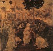  Leonardo  Da Vinci Adoration of the Magi oil painting picture wholesale